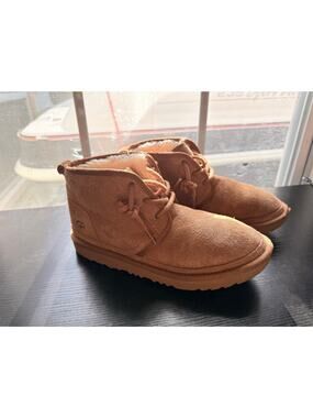 UGG Neumel Chestnut Suede Sheepskin Lined Chukka Boots Women’s Size 6 EU 38